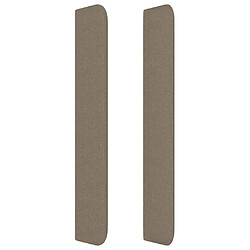 Avis vidaXL Tête de lit avec oreilles Taupe 183x16x118/128 cm Tissu