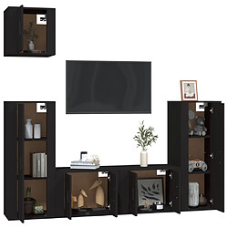 Avis Maison Chic Ensemble de meubles TV 5 pcs pour salon - Noir Bois d'ingénierie -MN24132