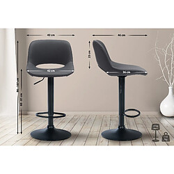 Acheter Decoshop26 Tabouret de bar chaise haute x1 avec repose-pieds en PVC noir piètement métallique noir 10_0004584