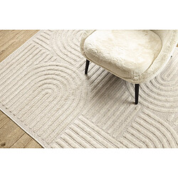 RUGSX Tapis SANTO SIZAL 0989 géométrique blanc 140x190 cm pas cher