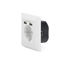 Digitus DA-70613 prise de courant 2x USB Blanc