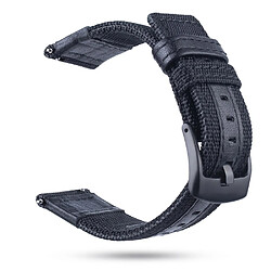 Avis Bracelet en cuir véritable universel 20mm noir pour votre Samsung Galaxy Watch 42mm