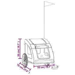 vidaXL Remorque de vélo pour animaux de compagnie gris pas cher