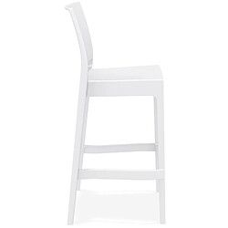 Acheter Alterego Tabouret de bar 'CLARA' blanc intérieur / extérieur empilable