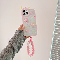 GUPBOO Étui pour iPhone12Pro Coque de téléphone portable mignon cochon cochon lapin fille en trois dimensions créative