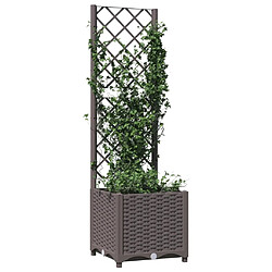 Avis Maison Chic Jardinière,Bac à fleurs avec treillis - pot de fleur Marron 40x40x136 cm PP -GKD23827