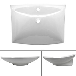 Ecd Germany Lavabo vasque à poser / suspendu céramique salle de bain lave-mains 605 x 460 mm