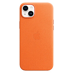 Coque en cuir avec MagSafe pour Apple iPhone 14 Orange