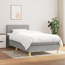 Maison Chic Lit Adulte - Lit simple Lit à sommier tapissier avec matelas moelleux - Meuble de Chambre - Gris clair 100x200cm Tissu -MN49578