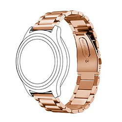 Bracelet en métal 22mm trois perles avec boucle déployante or rose pour votre Huawei Watch GT/Honor Watch Magic