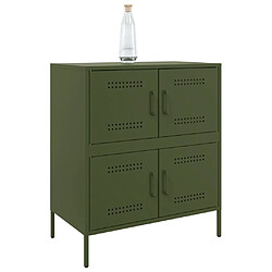 Avis vidaXL Buffet vert olive 68x39x79 cm acier