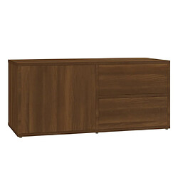 Maison Chic Meuble TV scandinave - Banc TV pour salon Chêne marron 80x34x36 cm Bois d'ingénierie -MN57792