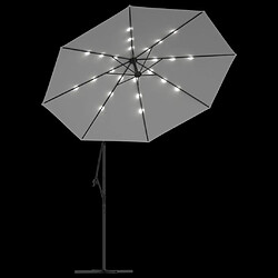 Helloshop26 Parasol avec éclairage led 300 cm poteau en métal sable 02_0008143