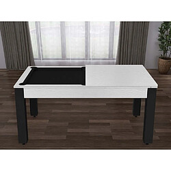 De Faugeres Billard convertible table 6 personnes Texas blanc bois et noir (tapis)