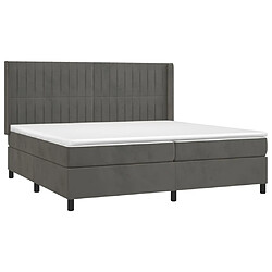 Avis Maison Chic Lit Adulte - Lit simple Lit à sommier tapissier et matelas moelleux - Meuble de Chambre - Gris foncé 200x200cm Velours -MN87613