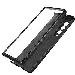 Avizar Coque 360° pour Samsung Z Fold 3 Rigide Vitre Avant Béquille Support Noir