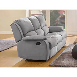 Vente-Unique Canapé 3 places relax en microfibre HERNANI - Gris