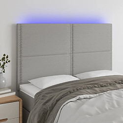 Maison Chic Tête de lit moderne à LED lumineuse pour chambre - Décoration de lit Gris clair 144x5x118/128 cm Tissu -MN87953