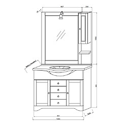 Acheter Kiamami Valentina MEUBLE DE SALLE DE BAINS STYLE RUSTIQUE 105CM EFFET BOIS NOYER | TOSCANA