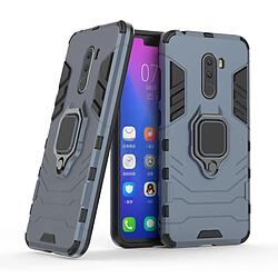 Wewoo Coque Housse de protection antichoc PC + TPU avec porte-bague magnétique pour Xiaomi Pocophone F1 Bleu marine