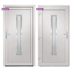 Acheter vidaXL Porte d'entrée Blanc 108x208 cm PVC