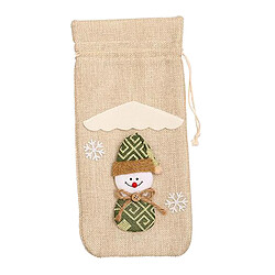 Acheter Sacs De Couverture De Bouteille De Vin De Bonhomme De Neige Noël Nouvel An Décoration Stocking Beige