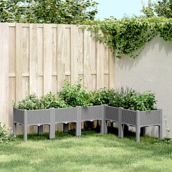 vidaXL Jardinière avec pieds gris clair 160x120x42 cm PP