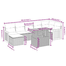 Avis vidaXL Salon de jardin 8 pcs avec coussins gris résine tressée