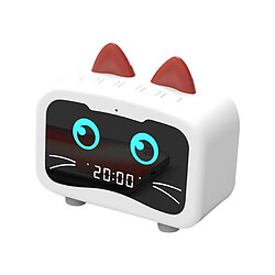 Yonis Mini Enceinte Bluetooth Avec Réveil Chat Blanc