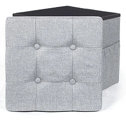 Acheter The Home Deco Factory Pouf coffre pliable avec range magazines gris.