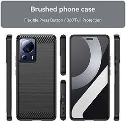 Htdmobiles Coque pour Xiaomi 13 Lite 5G - housse etui silicone gel carbone + verre trempe - NOIR