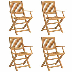 Maison Chic Lot de 4 Chaises pliables de jardin | chaises Relax bois massif d'acacia -GKD61727