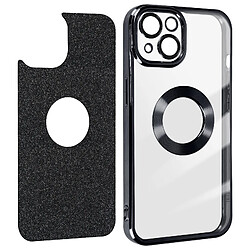 Avizar Coque pour iPhone 13 Paillette Amovible Silicone Gel Série Protecam Spark Noir