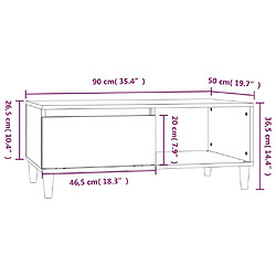 vidaXL Table basse Chêne marron 90x50x36,5 cm Bois d'ingénierie pas cher