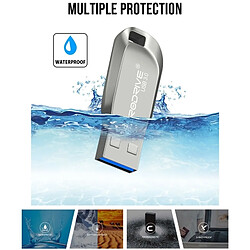 Wewoo Clé USB Disque en U rotatif métal haute vitesse MicroDrive 64Go USB 3.0 Gris pas cher