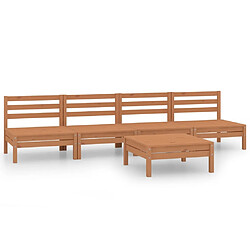 Maison Chic Salon de jardin 5 pcs - Table et chaises d'extérieur - Mobilier/Meubles de jardin Moderne Marron miel Bois de pin massif -MN33838