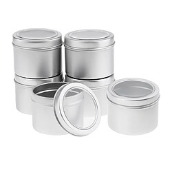 6pcs Pots en Aluminium Conteneurs Cosmétiques Vide Pots de Voyage Rondes pour Maquillage, Crème, Baume à lèvres