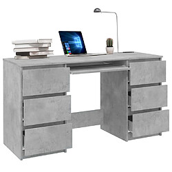 Avis Maison Chic Bureau,Table de travail pour chambre Gris béton 140x50x77 cm Aggloméré -GKD43271