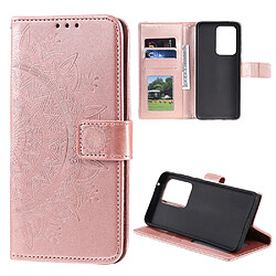 Etui en PU empreinte fleur or rose pour votre Samsung Galaxy Note 20 Pro