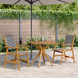 vidaXL Ensemble à manger de jardin 3 pcs Bois d'acacia solide