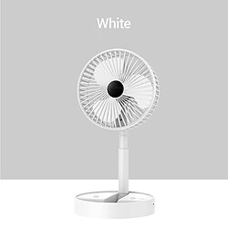 (10) Ventilateur Pliable USB Blanc Ventilateur de Sol Télescopique Portable de Bureau de Table Rechargeable