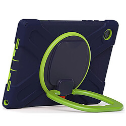 Coque en silicone avec béquille rotative à 360° Bleu marine/citron vert pour votre Samsung Galaxy Tab A8 10.5 (2021)