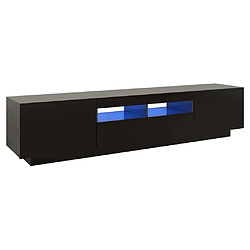 Maison Chic Meubles TV avec lumières LED - Banc TV pour salon Noir 180x35x40 cm -MN42872