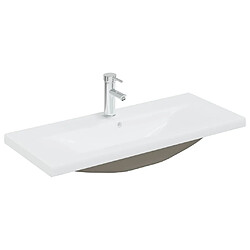 vidaXL Lavabo encastré avec robinet 91x39x18 cm céramique blanc