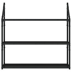 Avis vidaXL Étagère murale 3 niveaux noir 80x21x78,5 cm bois d'ingénierie