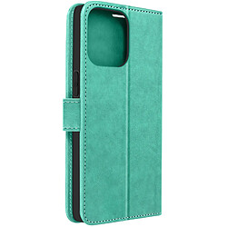 Avizar Étui Mandala Fleur pour iPhone 14 Pro Max Portefeuille et Support vidéo Vert