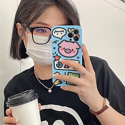 GUPBOO Étui pour iPhone11ProMax Graffiti Love Snacks Pig Fun Coque de téléphone en silicone