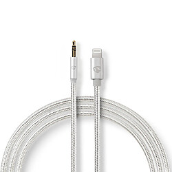 NEDIS Câble Adaptateur pour Casque d'écoute Apple Lightning Mâle 8 broches Apple Lightning vers Mâle 3,5 mm 1,00 m Aluminium