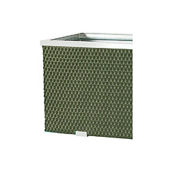 Avis Rattan Art Jardinière en résine tressée avec cadre en aluminium 98 x 25 x 34 cm Vert.