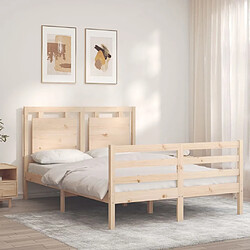 Maison Chic Cadre/structure de lit avec tête de lit pour adulte - Lit Moderne Chambre double bois massif -MN23404